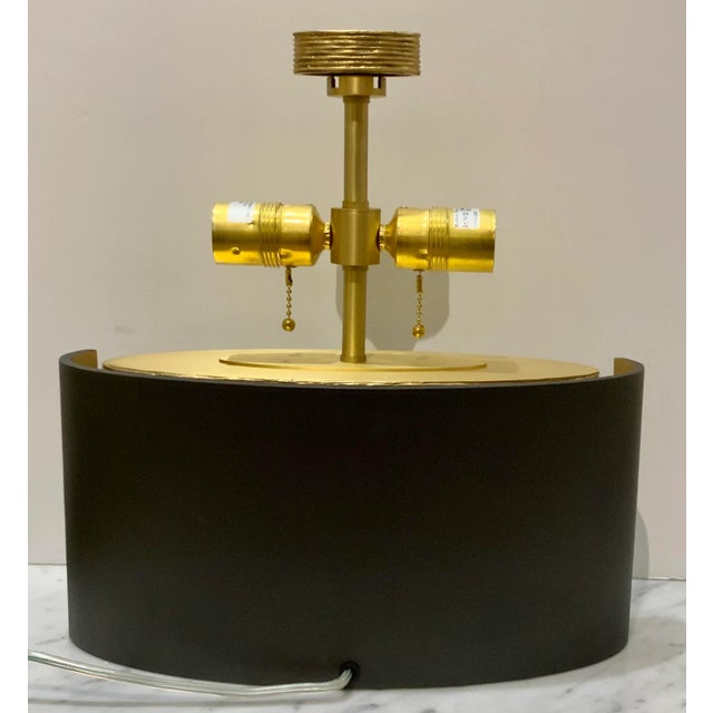 Modern Thomas Pheasant for Baker Textured Brass Cloak Table Lamp For Sale - Image 3 of 5