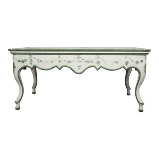 Vintage Hand Painted Leafing Design Coffee Table From Old Collection of Brunchwigs & Fils For Sale