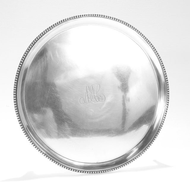 Metal Antique John Targee 19th Century American Coin Silver Salver Marked It For Sale - Image 7 of 11