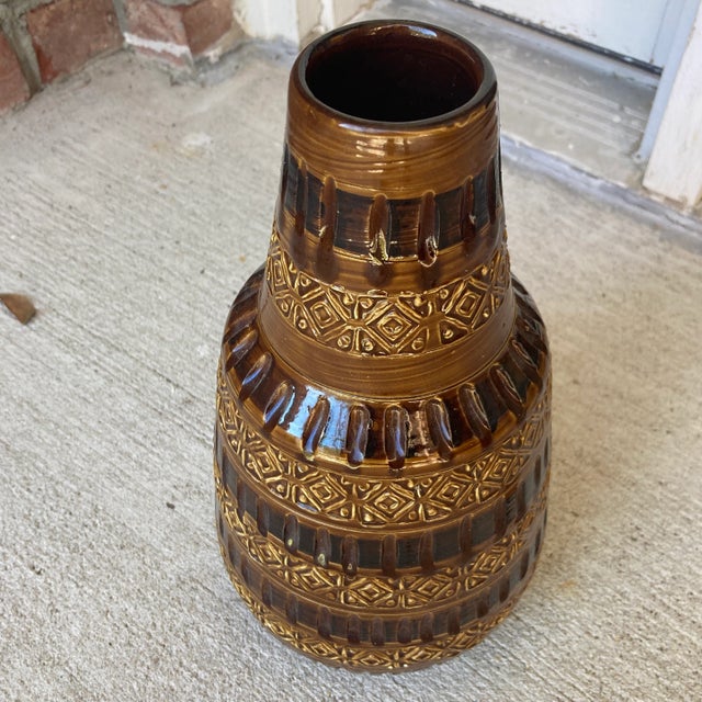 Large scale, neutral brown Bittosi vase, this piece is simple elegance. Great as a taller piece for a grouping or can...
