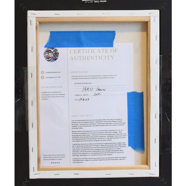 Impressionist Bouquet, of Flowers in Vase Oil Painting W/ Antiqued Gold Wood Frame For Sale In Los Angeles - Image 6 of 7