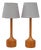 Vintage Scandinavian Oak Table Lamps from Elpe, Set of 2 For Sale