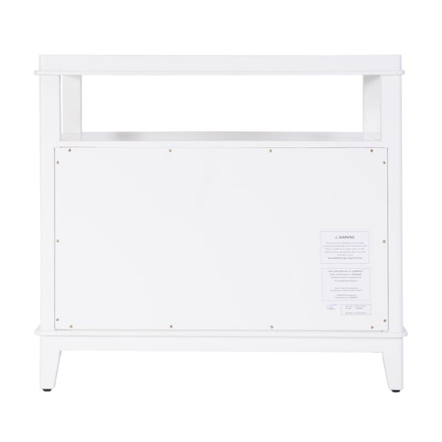Highbury 28 in. W Rectangular Wood 2 Drawer Nightstand with Open Shelf, Smooth White For Sale In Chicago - Image 6 of 8