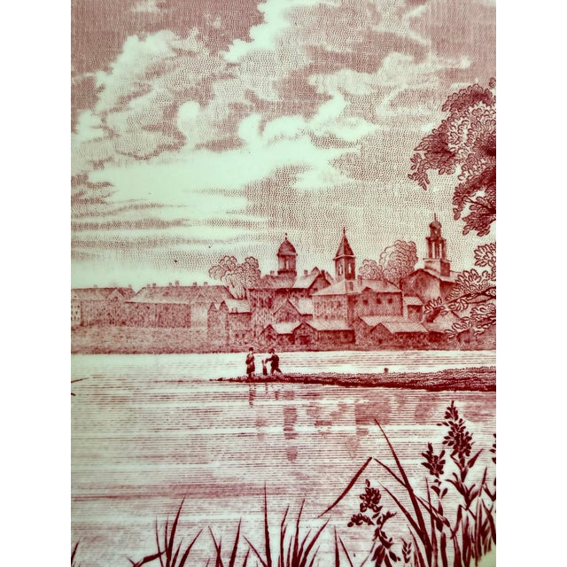 English 1931 Royal Cauldon Phillips Exeter Academy Pink Transferware Plates, Set of 4 For Sale - Image 3 of 10