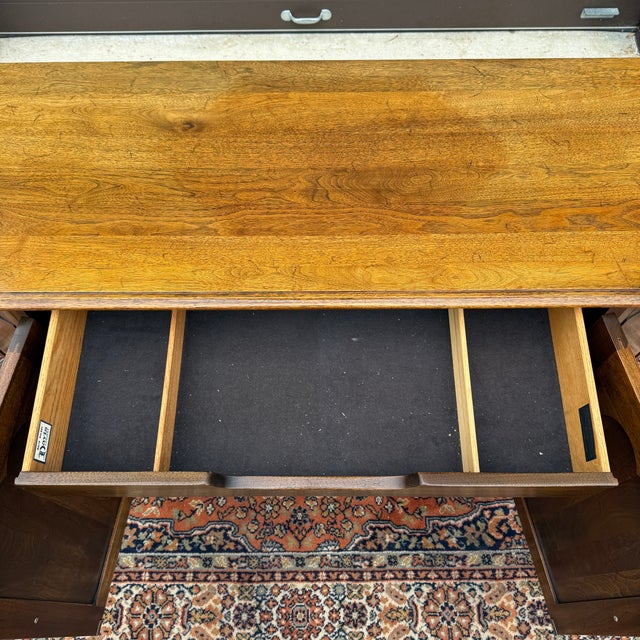 Vintage Davis Cabinet Company French Country Solid Walnut Two Door Buffet or Sideboard For Sale - Image 9 of 18