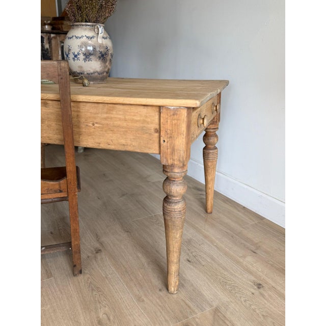 Antique English Pine Farm Table For Sale In Denver - Image 6 of 6