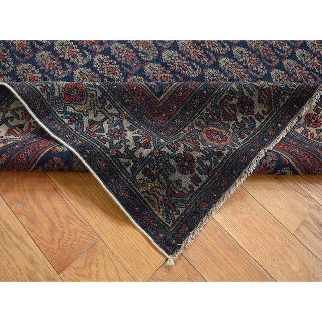 Textile 1900s Blue Antique Oriental Rug For Sale - Image 7 of 10
