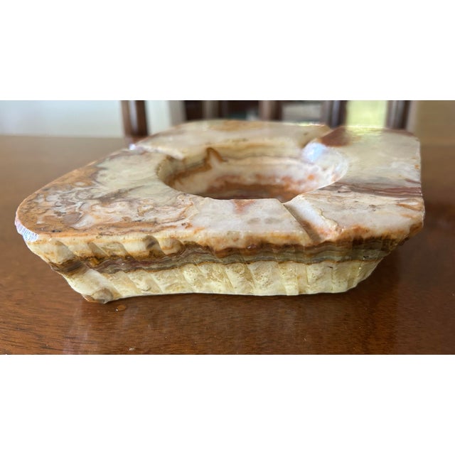 Mediterranean Vintage Organic Marble Slab Ashtray Catchall For Sale - Image 3 of 3
