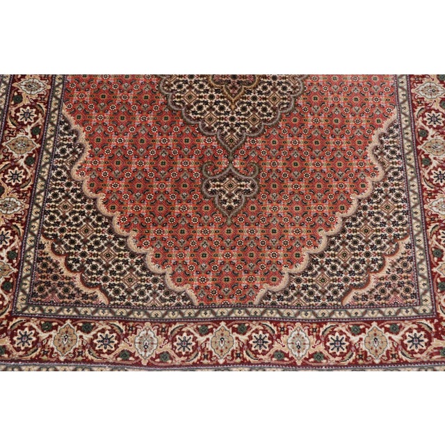 Vintage Persian Mahi Tabriz Rug - 03'04 X 04'09 For Sale - Image 4 of 9