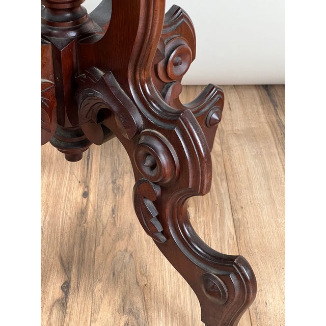 Late 19th Century Antique Victorian Walnut Lamp Stand C. Late 19th Century For Sale - Image 5 of 8