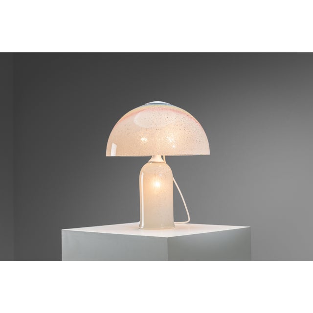 Table Lamp in Bubble Glass with Rainbow Coloured Details from Doria Leuchten, 1970s For Sale - Image 4 of 18
