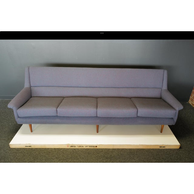 Wood 1950 Sofa Attributed to Milo Baughman in Alexander Girard Fabric For Sale - Image 7 of 12