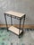 Custom Bronze Iron Console Table With Travertine Shelves For Sale - Image 4 of 12
