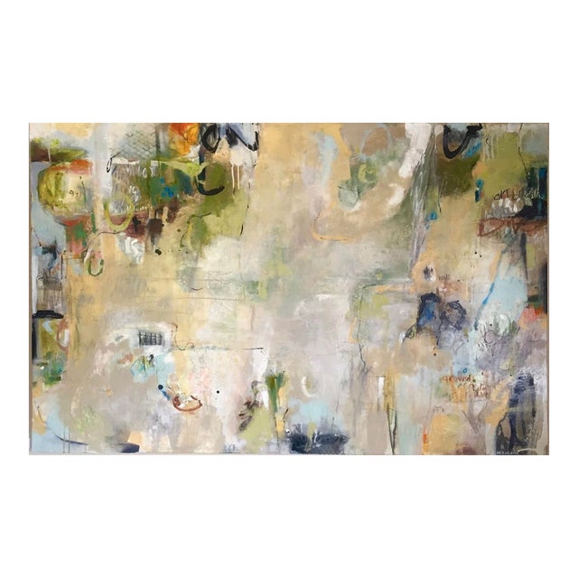 "Human Nature" Large Original Abstract Expressionist Landscape Painting in Neutral Earth Tones. For Sale