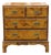 Mid 20th Century Burl Olivewood Italian Campaign Style Petite Four-Drawer Chest For Sale