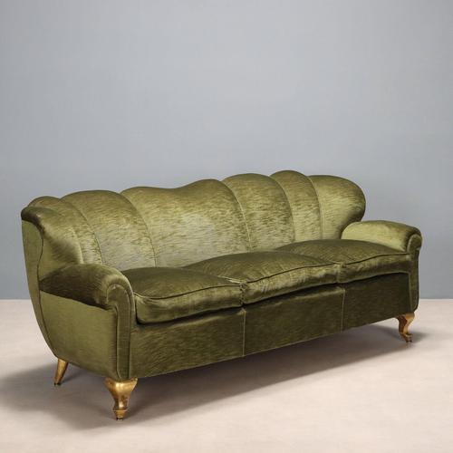 Vintage Italian Sofa in Fabric, 1950s For Sale - Image 10 of 10