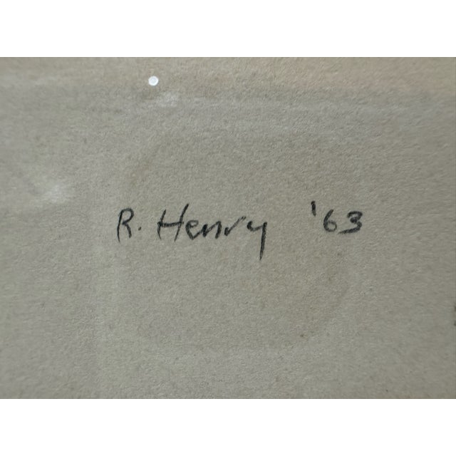 Figurative Robert Henry Nude Figural Study 1963 Ink Wash Drawing Framed For Sale - Image 3 of 7