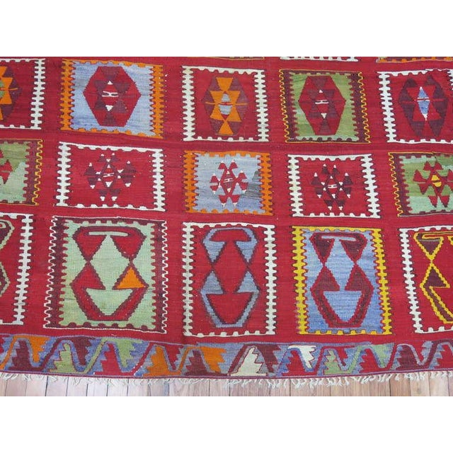 Antique Turkish Kilim - 11'1" x 14'1" For Sale - Image 4 of 10