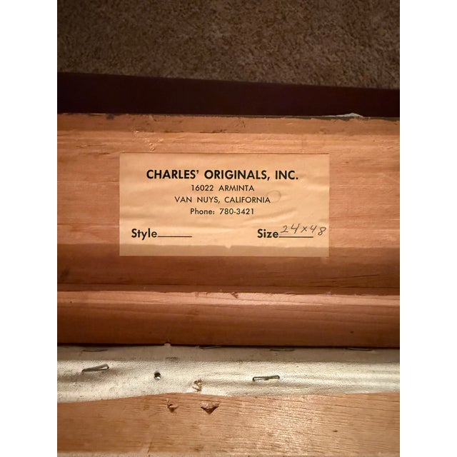 1960s Mid-Century Tonalist Landscape Oil Painting in Hand-Carved Gilt Frame, 24 × 48 For Sale - Image 4 of 7