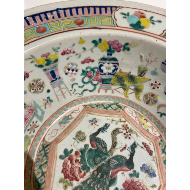 Late 19th Century Chinese Famille Rose Centerpiece Bowl For Sale In Charlotte - Image 6 of 10