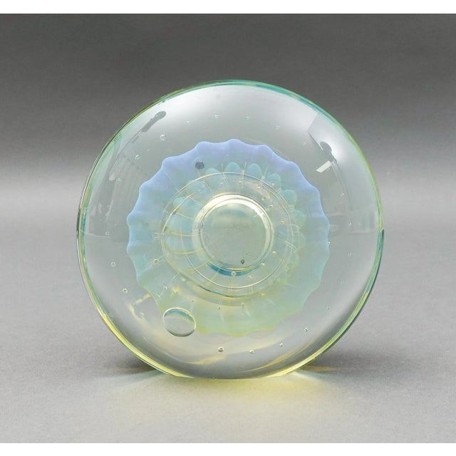 Elin Isaksson United Kingdom 1999 Signed Iridescent Art Glass Paperweight For Sale - Image 4 of 9