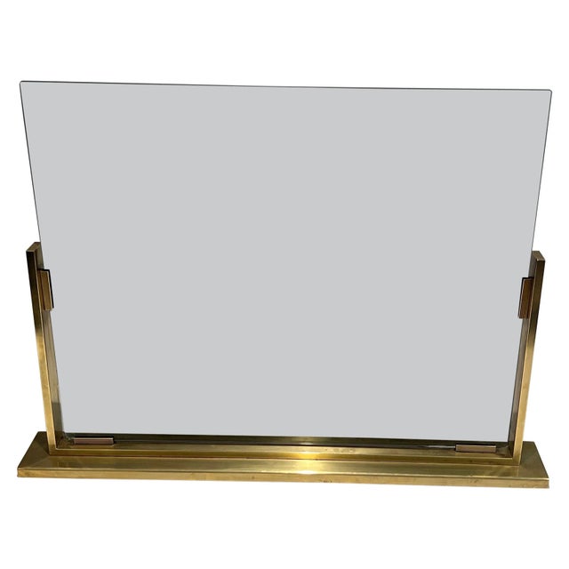 Smoked Glass and Brass Fireplace Screen Chairish