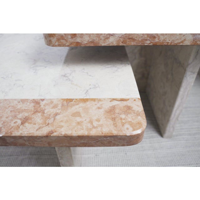 Postmodern Marble Nesting Tables, 1980s, Set of 3 For Sale - Image 3 of 18