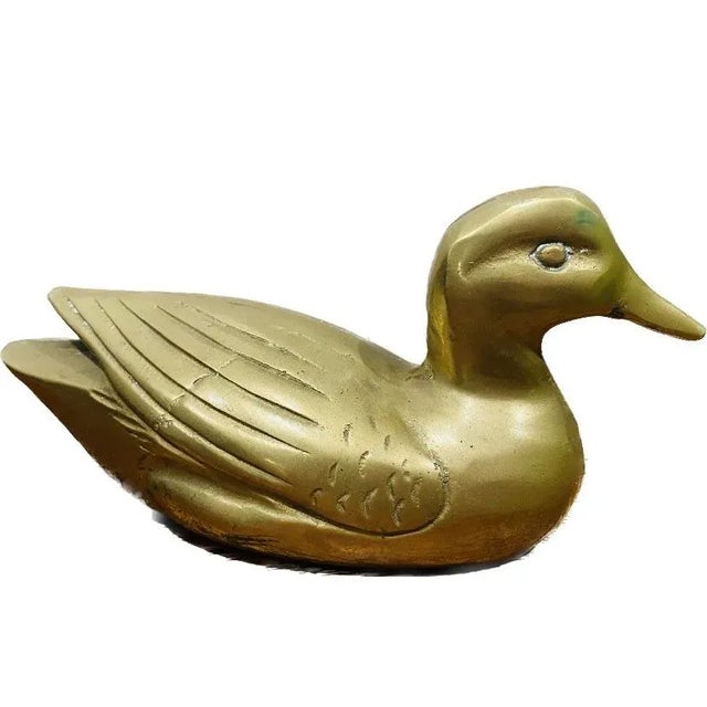 Mid Century Brass Duck For Sale - Image 9 of 9