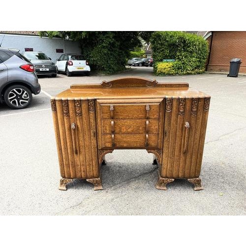 Art Deco Oak Sideboard, 1930s For Sale - Image 3 of 18