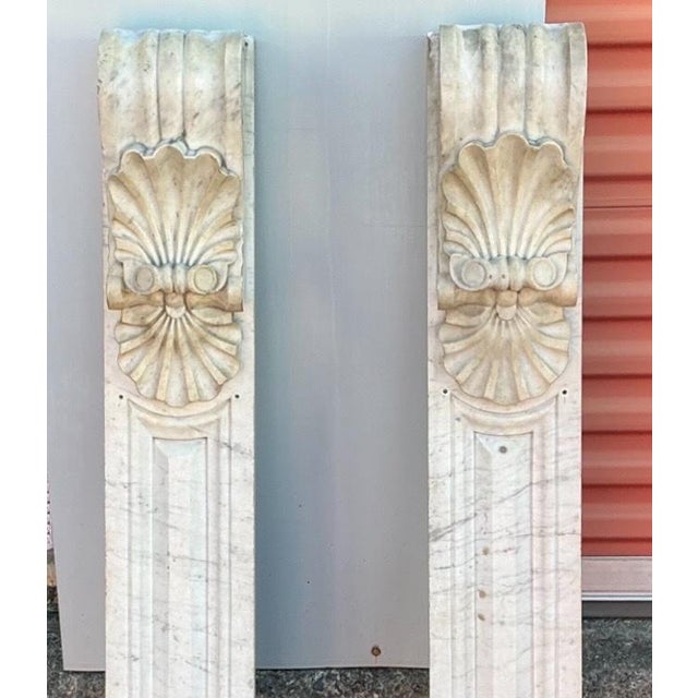 Early 20th Century Antique Italian Neo-Classical Carved Marble Architectural Corbels - Pair For Sale - Image 5 of 6