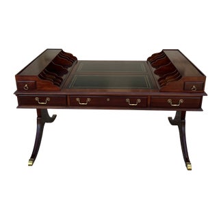 1990s National Mount Airy Mahogany George Washington Partners Desk For Sale