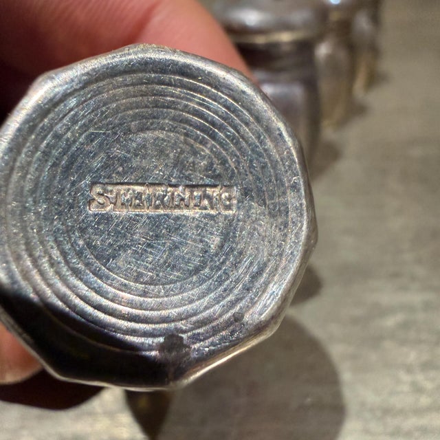 Vintage Vincent Lollo Sterling Silver Salt & Pepper Shakers Set of 4 For Sale In San Diego - Image 6 of 8