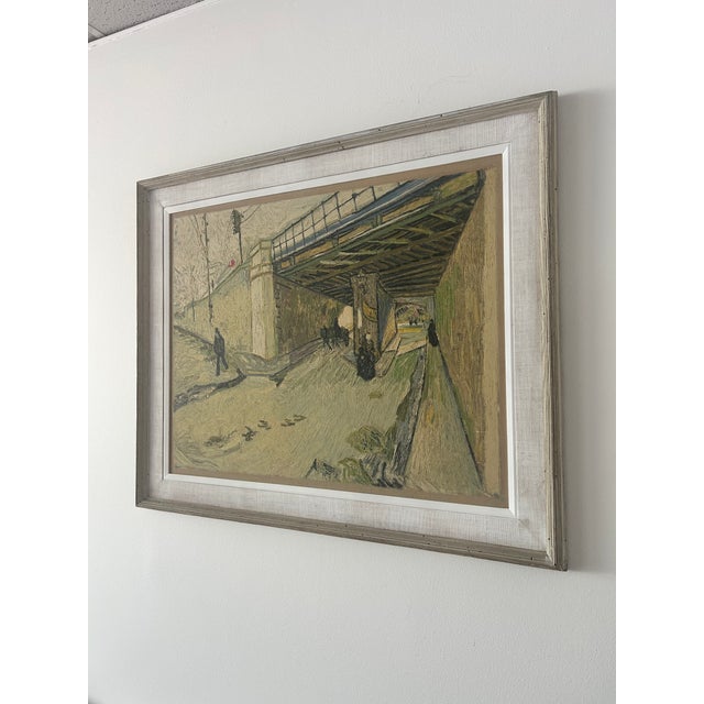 Late 20th Century Framed Van Gogh Reproduction "Railway Bridge Over Avenue Montmajour, Arles" For Sale In Washington DC - Image 6 of 10