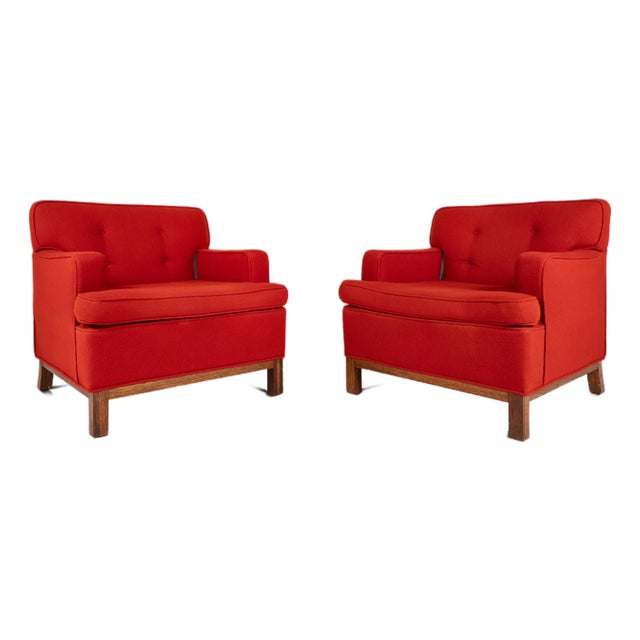 Set of Two ( 2 ) Neoclassical Lounge Chairs After the Casa Encantada by t.h. Robsjohn-Gibbings for Peterson Studios, Usa, C. 1960s For Sale