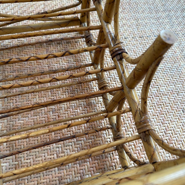 Brown Vintage Tortoise Bamboo 6 Bottle Wine Rack For Sale - Image 8 of 8