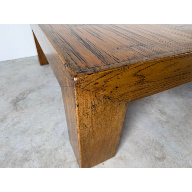 1980s Postmodern Parsons-Style Checkered Wood Coffee Table For Sale - Image 9 of 12
