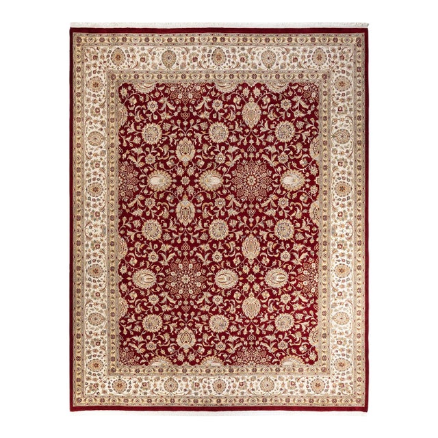 Mogul Hand-Knotted Area Rug - Red, 9' 3" x 11' 10" For Sale