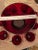 Red Vintage Royal Red Punch Bowl With Cups and Pedestal- 11 Pieces For Sale - Image 8 of 13