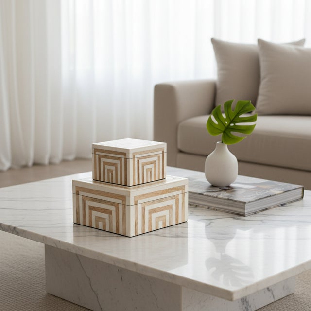 Wood Alina Decorative Box Set For Sale - Image 7 of 8