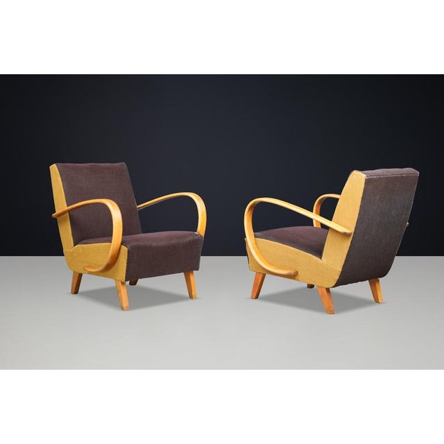 Art Deco Bentwood Lounge Chairs by Jindřich Halabala, 1940s, Set of 2 For Sale - Image 11 of 17