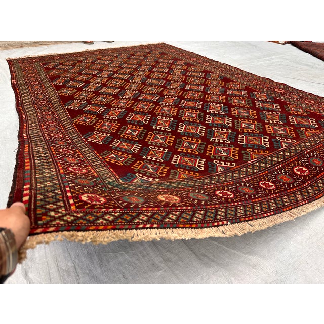 Textile Antique Beshir Hand-Knotted Wool Rug - 8'8" X 6'3" For Sale - Image 7 of 16