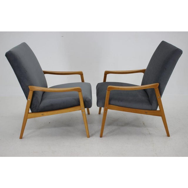 Set of Beech Armchairs, Former Czechoslovakia, 1970s For Sale - Image 12 of 18