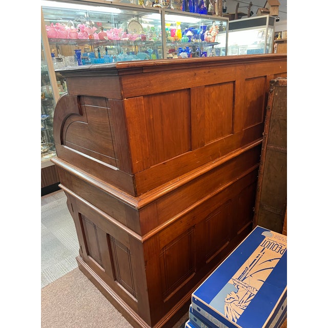 Brown 1800's Walnut Burlwood Rolltop Barrel Office Desk For Sale - Image 8 of 12