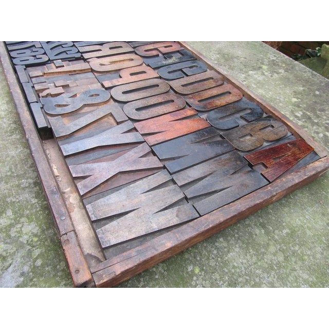 Black Vintage Industrial Wooden Letters & Numbers Printing Blocks, 1930s For Sale - Image 8 of 13