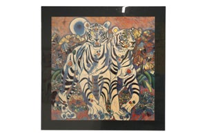 Signed “White Tigers” Serigraph by Jiang Tiefeng