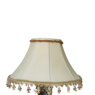 Vintage Lamp Shade With Beaded Fringes For Sale