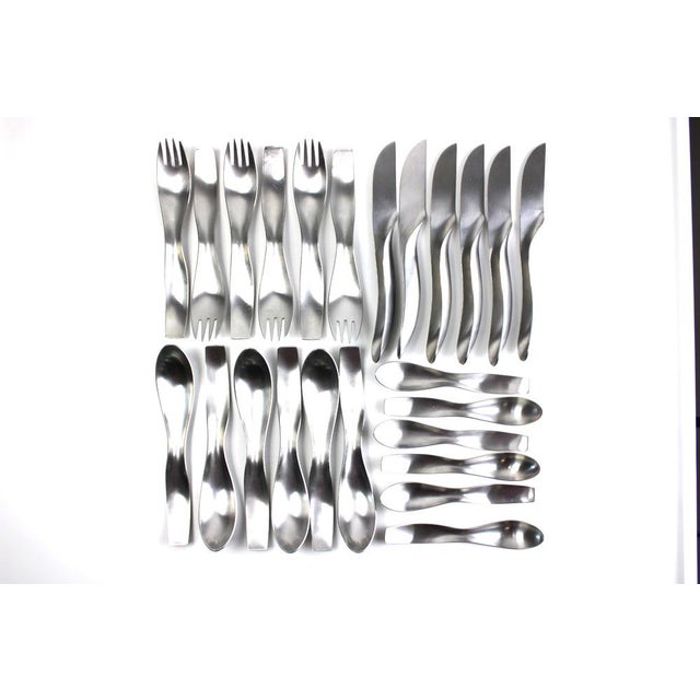 Model 7000 Danube Cutlery by Janos Megyik for Amboss, 1970s, Set of 24 For Sale - Image 9 of 15