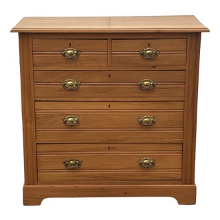 English Pine Chest of Five Drawers For Sale