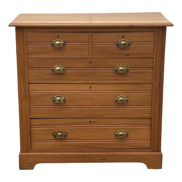 English Pine Chest of Five Drawers For Sale