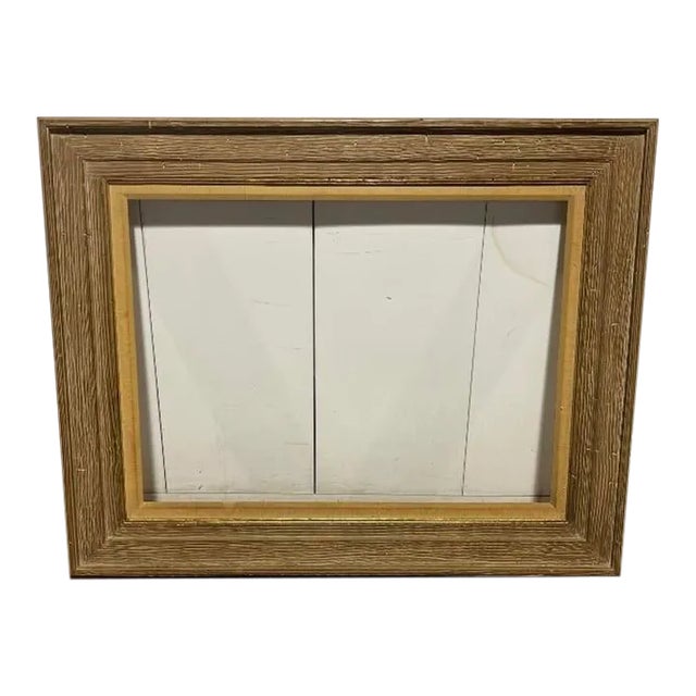 Vintage Wood Frame With Gold Leaf Edge Detail For Sale